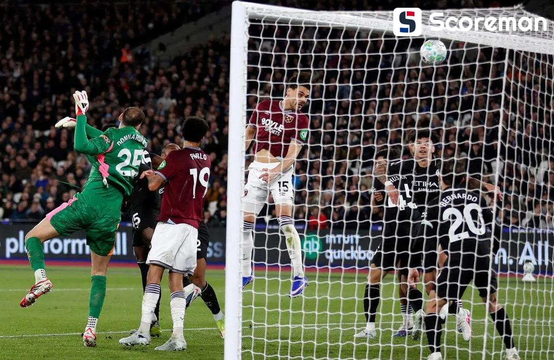 맨시티, 웨스트햄과 1-1 무승부...선두 추격 멀어진다